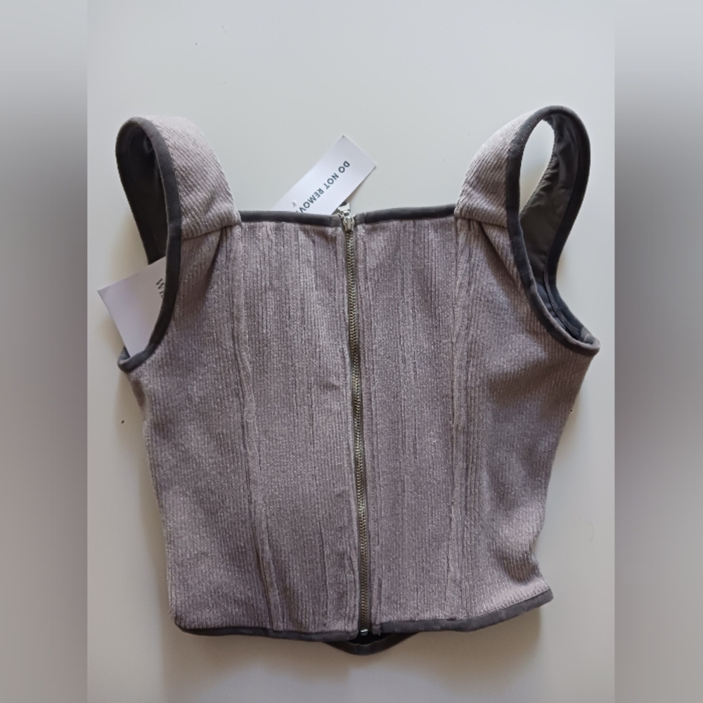 NWT With Jean June  Corset,top,  Gray, Size S - Picture 5 of 9